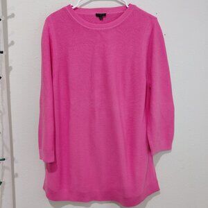 Talbots Pink Cotton Tunic Knit Sweater XL Casual Soft Comfy Layering